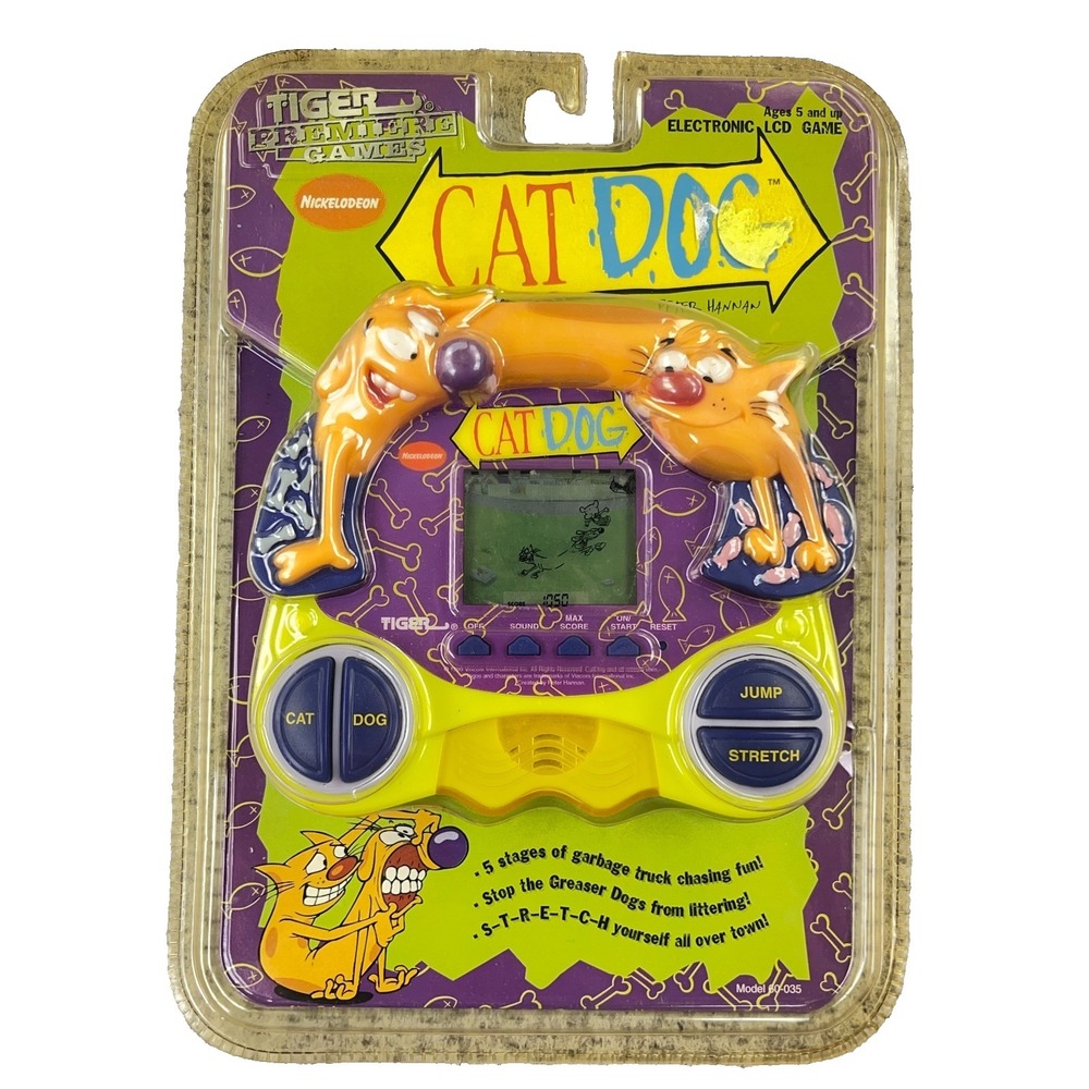 Vintage Tiger Electronics Nickelodeon Cat Dog Handheld LCD Game New Sealed 1999